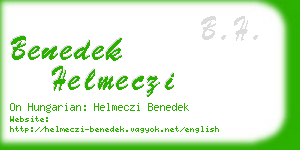 benedek helmeczi business card